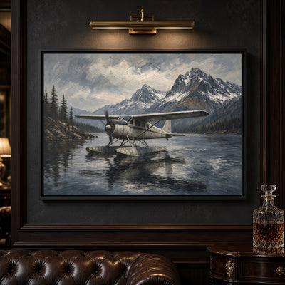 Mountain Lake Seaplane Canvas