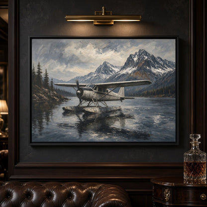 Mountain Lake Seaplane Canvas
