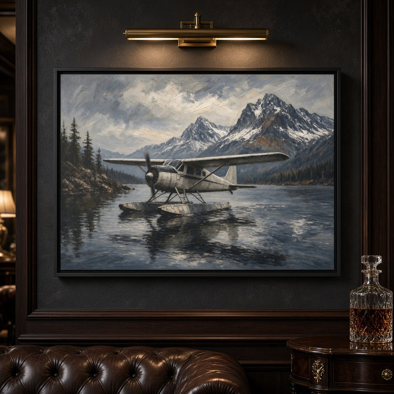Mountain Lake Seaplane Canvas
