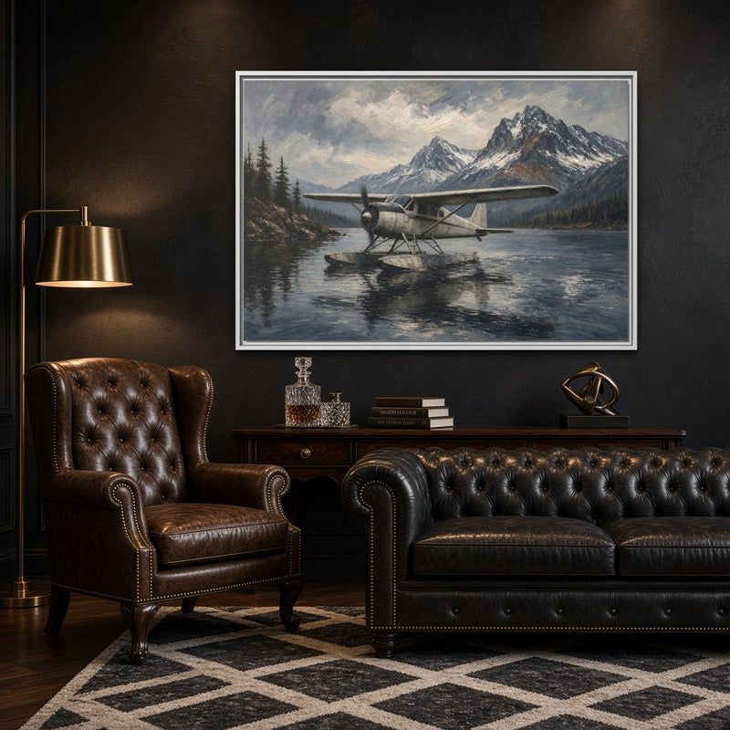 Mountain Lake Seaplane Canvas