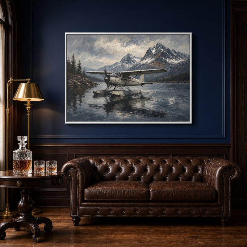 Mountain Lake Seaplane Canvas