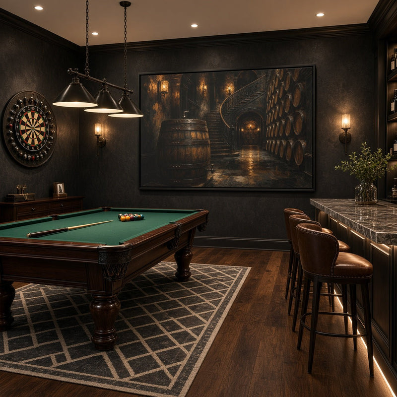 Vintage Whiskey Barrel Cellar Canvas