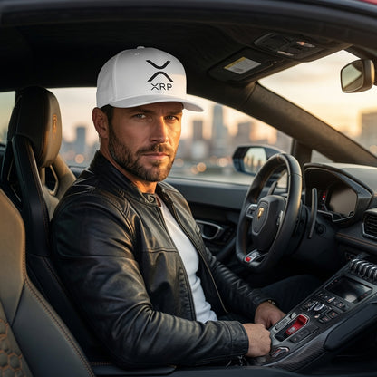 XRP Black Logo, Flat Bill Snapback | Cryptocurrency Ripple Hat